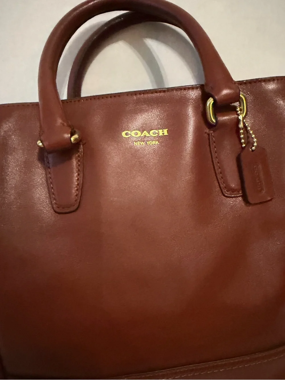 COACH Classic chestnut brown crossbody UEC 9x8x3, top zipper.Strap& 2 handles - Picture 6 of 15